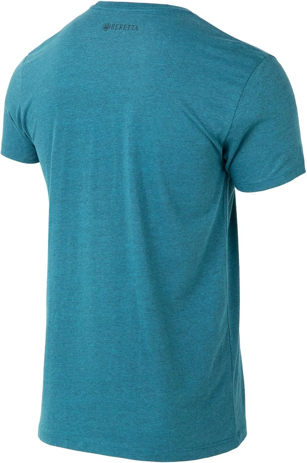Beretta Men's Trident Logo Print Durable Comfortable Fit Ribbed Crew Neck Short Sleeve Active T-Shirt with Double-Needle Hem
