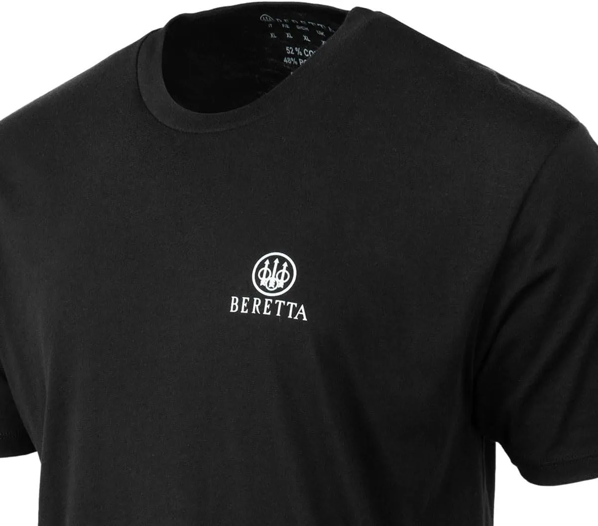 Beretta Men's USA 2.0 Durable Comfortable Fit Ribbed Crew Neck Logo Print Short Sleeve Active T-Shirt with Double-Needle Hem