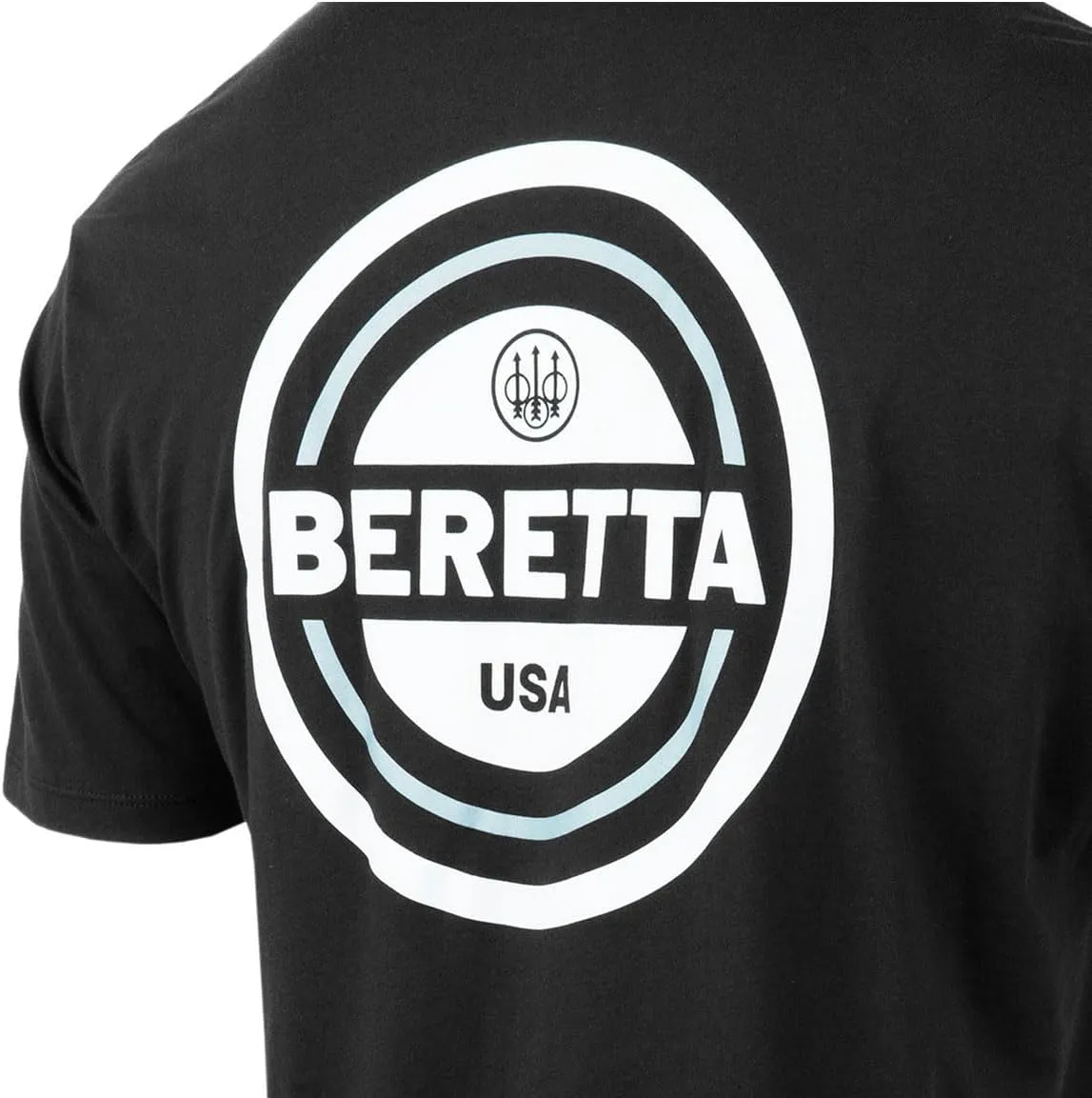 Beretta Men's USA 2.0 Durable Comfortable Fit Ribbed Crew Neck Logo Print Short Sleeve Active T-Shirt with Double-Needle Hem