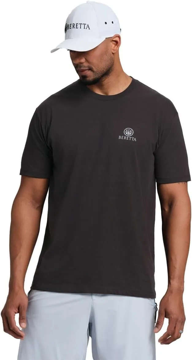 Beretta Men's USA 2.0 Durable Comfortable Fit Ribbed Crew Neck Logo Print Short Sleeve Active T-Shirt with Double-Needle Hem