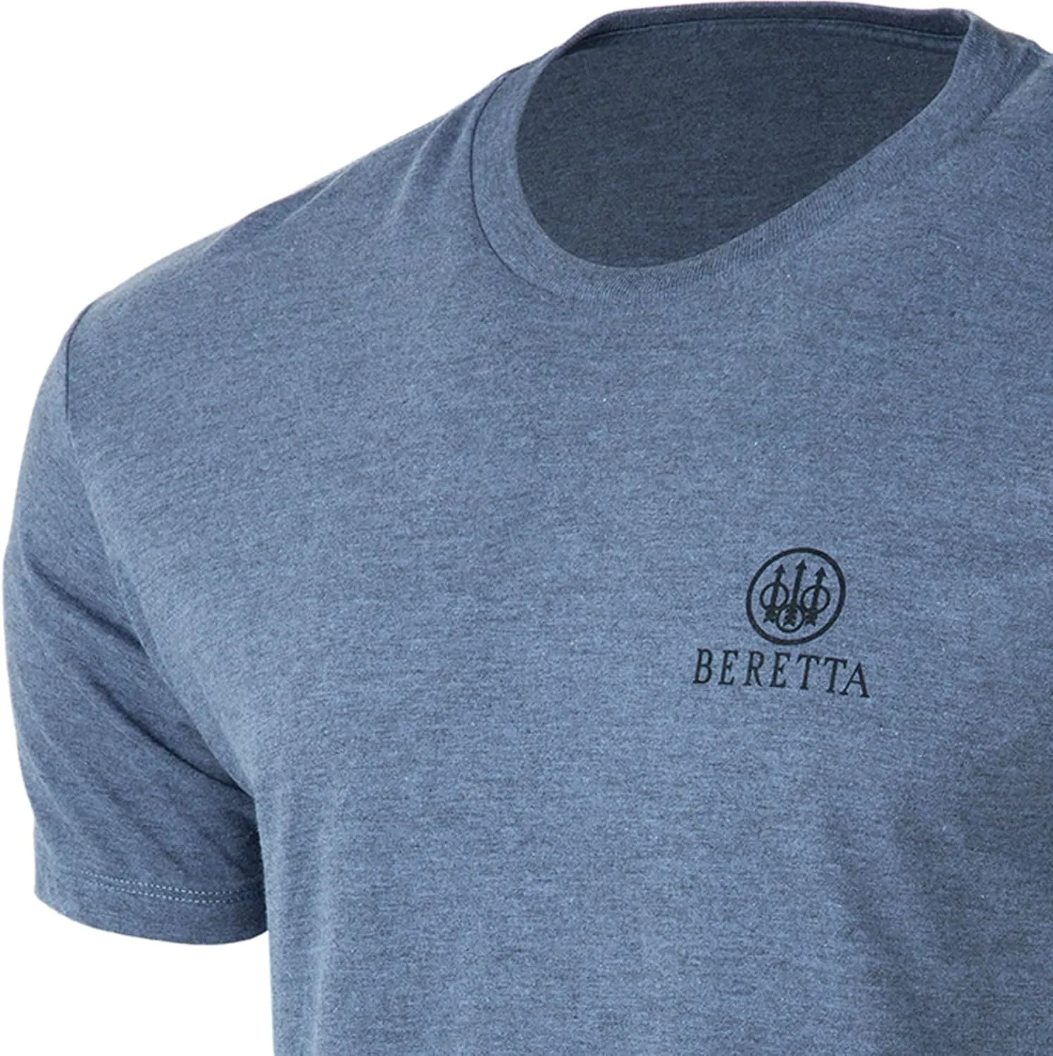 Beretta Men's USA 2.0 Durable Comfortable Fit Ribbed Crew Neck Logo Print Short Sleeve Active T-Shirt with Double-Needle Hem