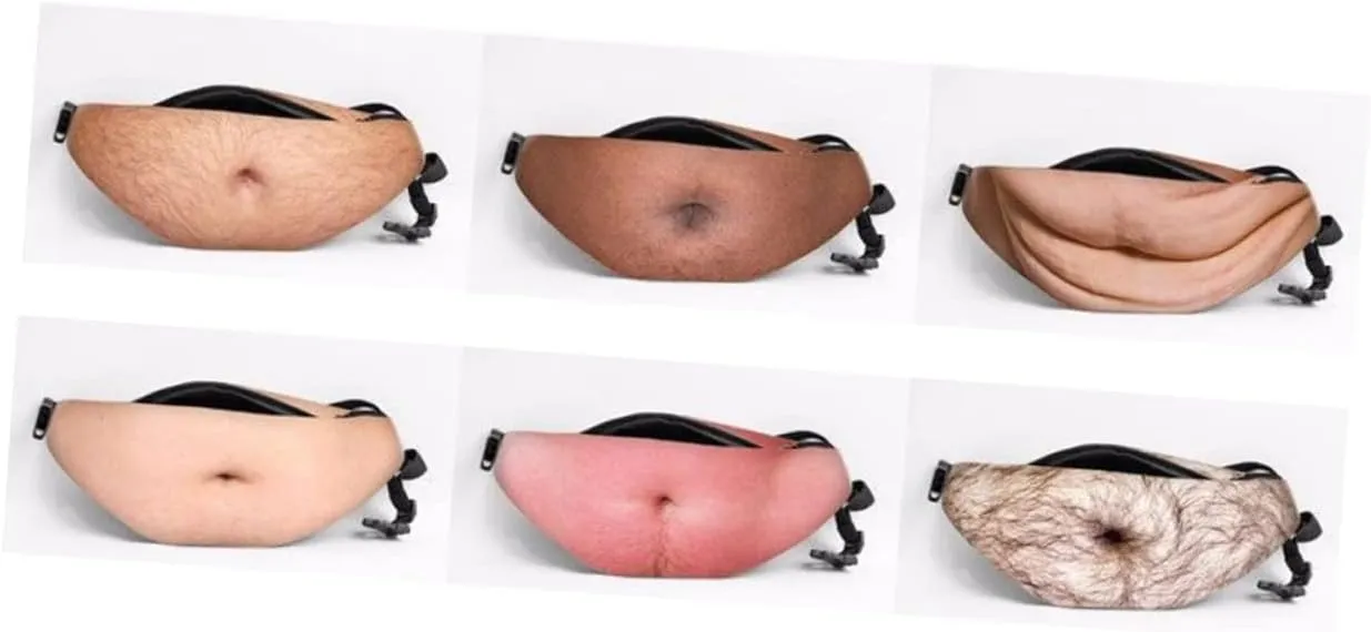 BESPORTBLE Mens Waist Bag Beer Belly Waist Pack, 3D Dad Bag Fanny Pack with Adjustable Strap - Crossbody Fanny Pack for Men&Women Men Waist Bag