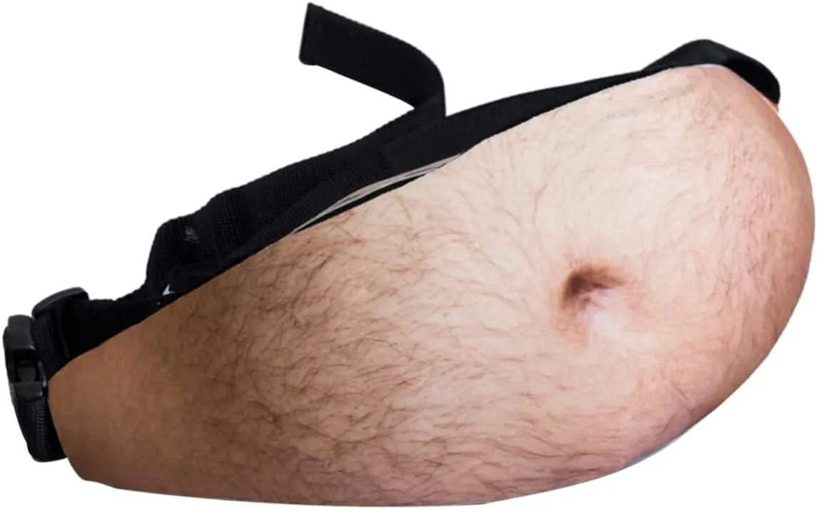 BESPORTBLE Mens Waist Bag Beer Belly Waist Pack, 3D Dad Bag Fanny Pack with Adjustable Strap - Crossbody Fanny Pack for Men&Women Men Waist Bag