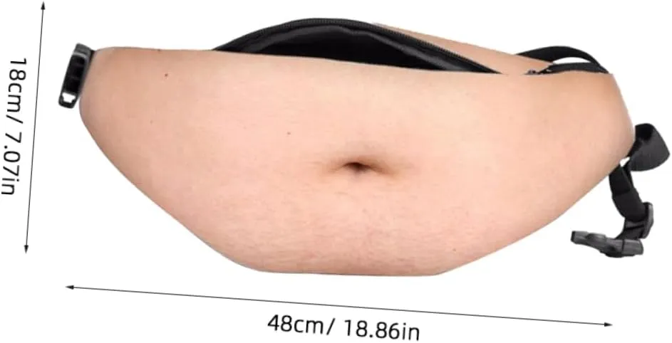 BESPORTBLE Mens Waist Bag Beer Belly Waist Pack, 3D Dad Bag Fanny Pack with Adjustable Strap - Crossbody Fanny Pack for Men&Women Men Waist Bag