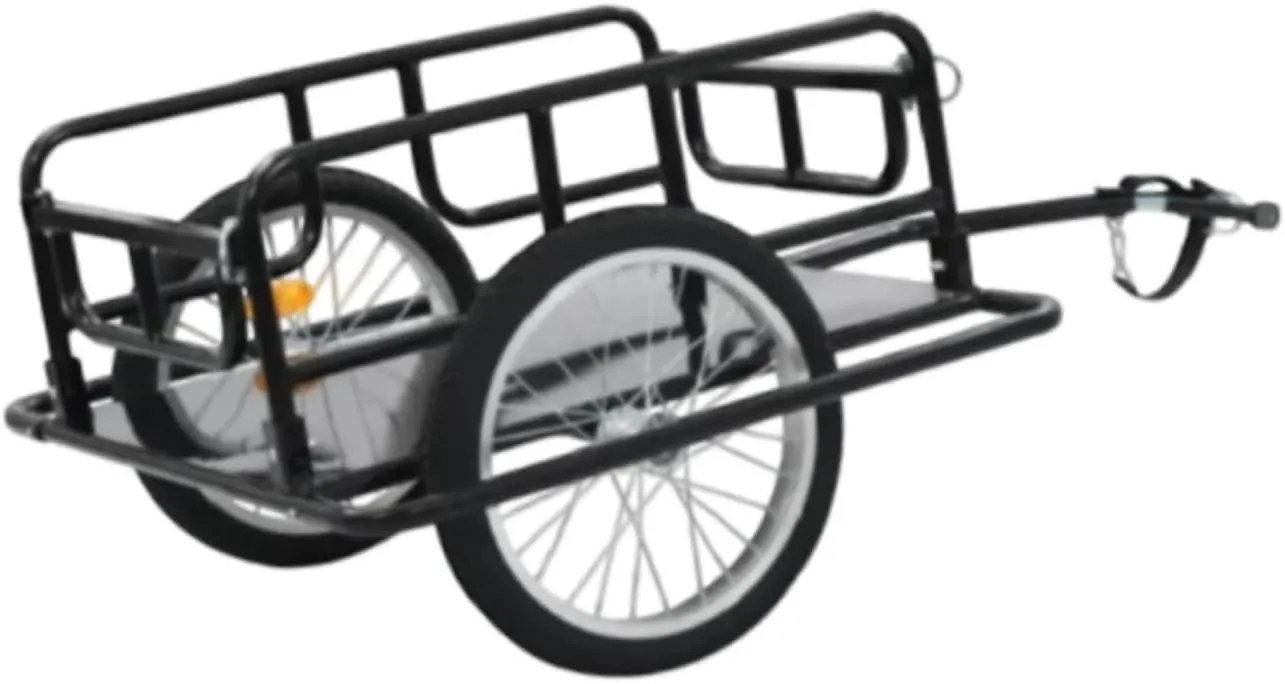 Bicycle Cargoes Trailer 15 inch Wheels,Utility,Heavy Duty,Outdoor Wagon Carrier Iron Plates and Steel Pipes for Carrying