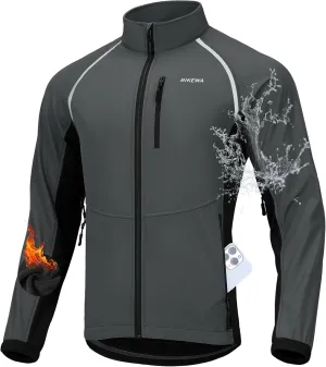 Bikewa Men's Winter Cycling Jackets Thermal Warm Water Resistant Bike Running Windproof Jacket
