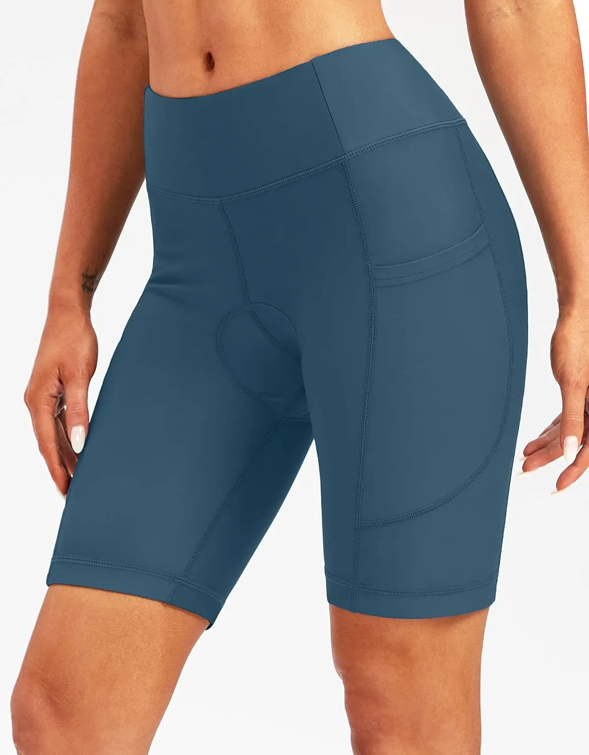 Bikewa Women's 4D Padded Bike Shorts Cycling Riding Road Biking Bicycle Cycle Shorts for Women Zipper Pockets