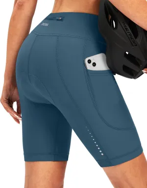 Bikewa Women's 4D Padded Bike Shorts Cycling Riding Road Biking Bicycle Cycle Shorts for Women Zipper Pockets