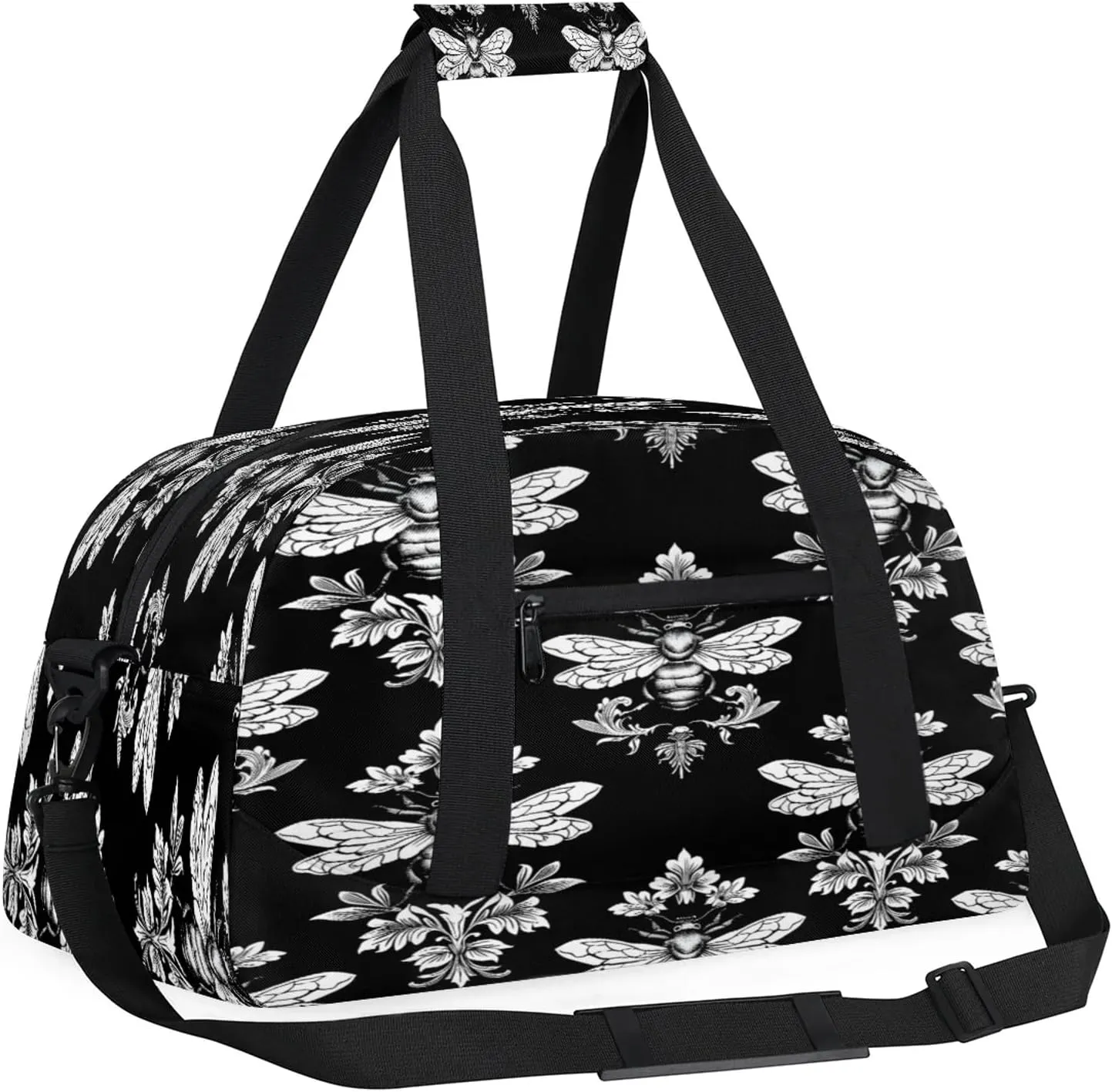 Black Bee Small Gym Bag 18 inch Carry On Duffel Bag for Weekender Travel Sports Workout Yoga Gymnastics Dance Ballet