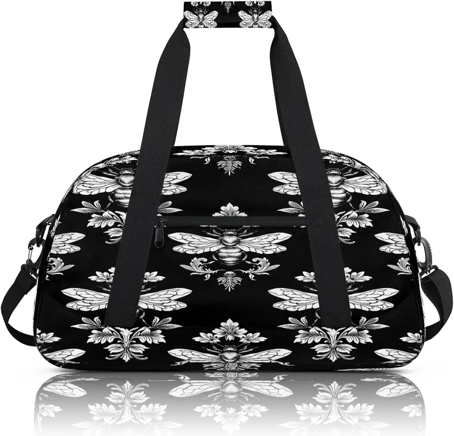 Black Bee Small Gym Bag 18 inch Carry On Duffel Bag for Weekender Travel Sports Workout Yoga Gymnastics Dance Ballet