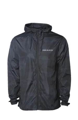 Black Camo Water Resistant Windbreaker