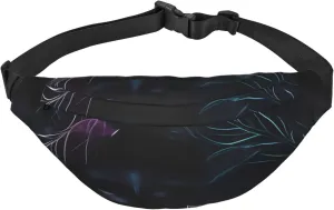 Black Mystery Men'S And Women'S Waist Pack, Crossbody Bag With Adjustable Belt For Running, Traveling, Sports, Hiking