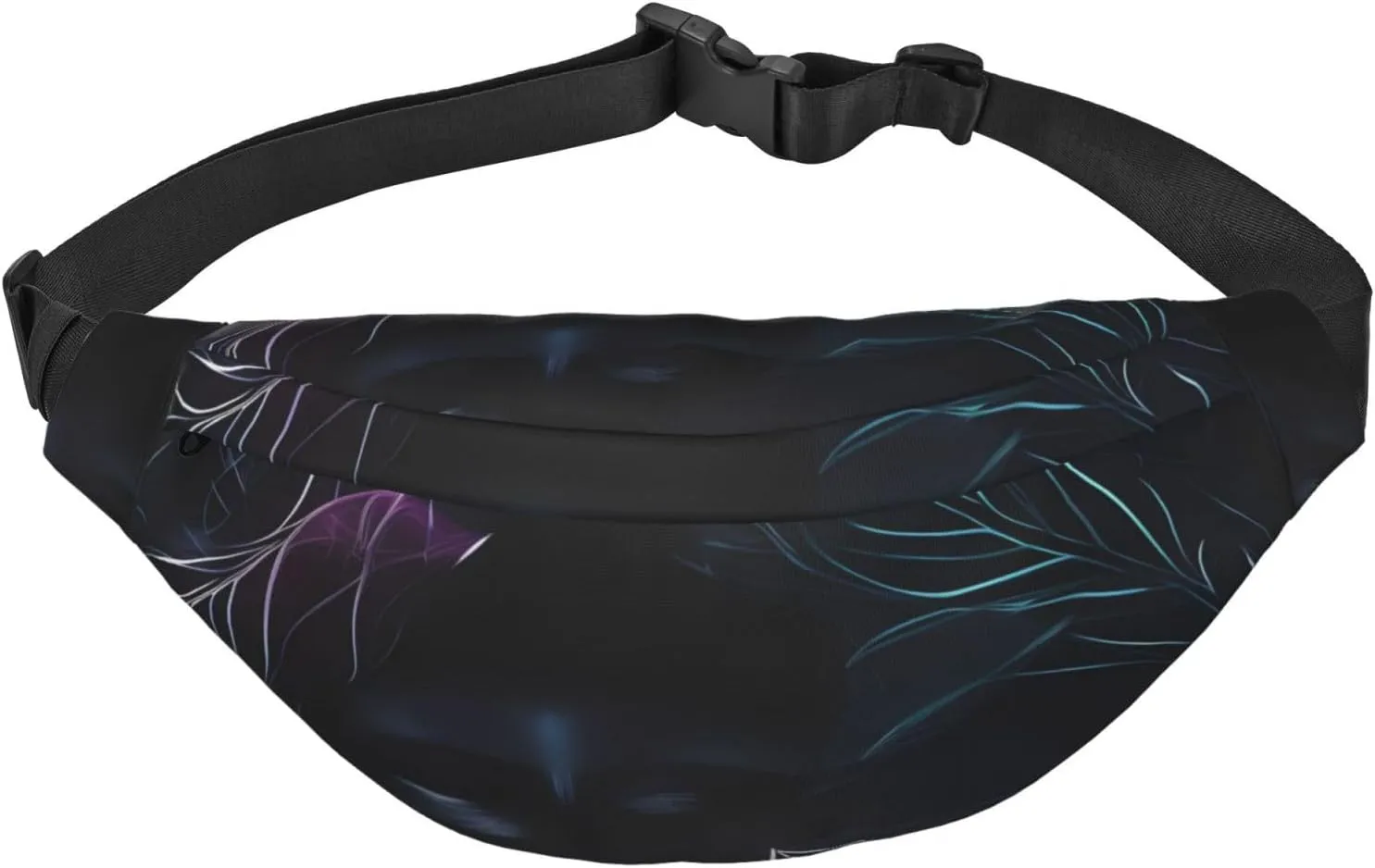 Black Mystery Men'S And Women'S Waist Pack, Crossbody Bag With Adjustable Belt For Running, Traveling, Sports, Hiking