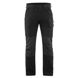 Blaklader 1422 4-Way Stretch Service Work Trousers Black / Red