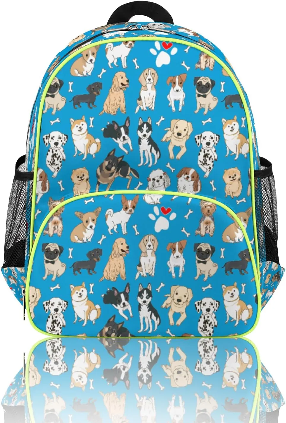 Blue Dogs Kids Backpack for Boys 14.2 In, Waterproof Casual Daypack Preschool Backpack Kindergarten School Mini Bookbag with Chest Strap, for Back to School Day