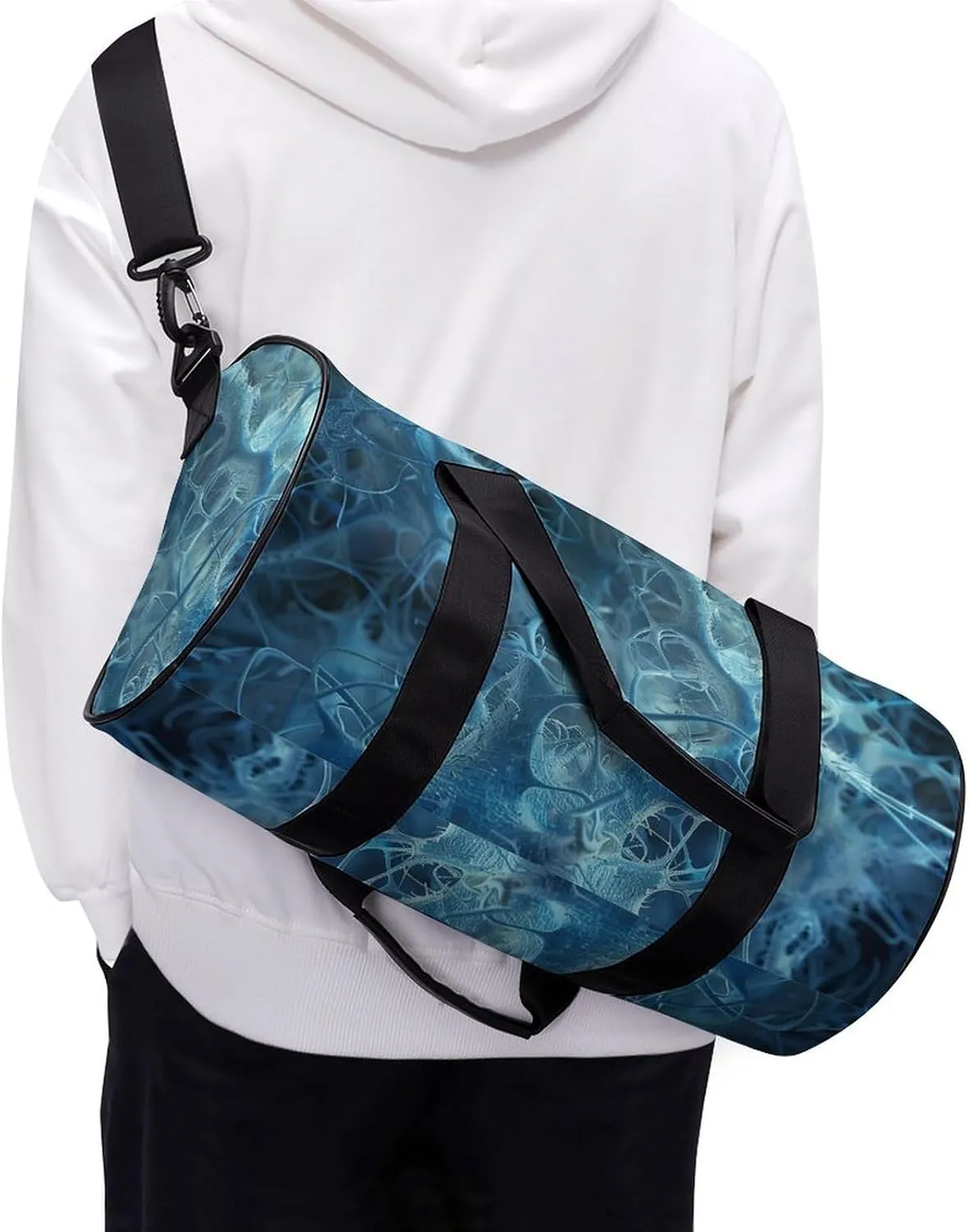 Blue Neuron Picture Gym Bag Small Travel Duffle Bag with Compartment Carry On Weekender Bag for Women Men