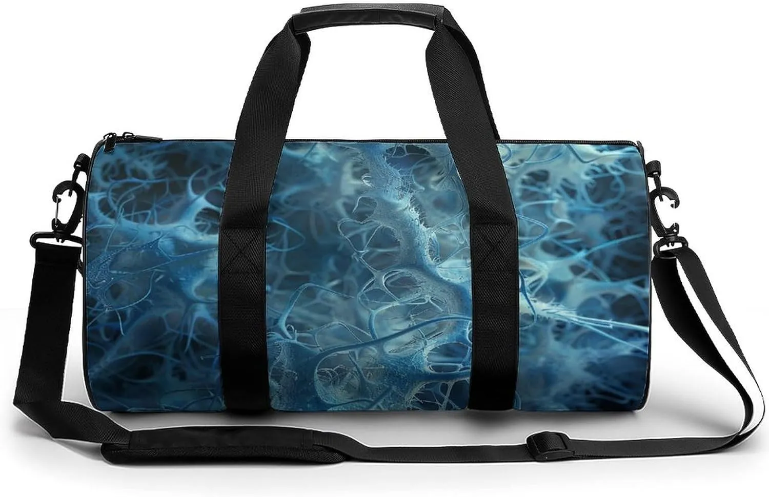 Blue Neuron Picture Gym Bag Small Travel Duffle Bag with Compartment Carry On Weekender Bag for Women Men