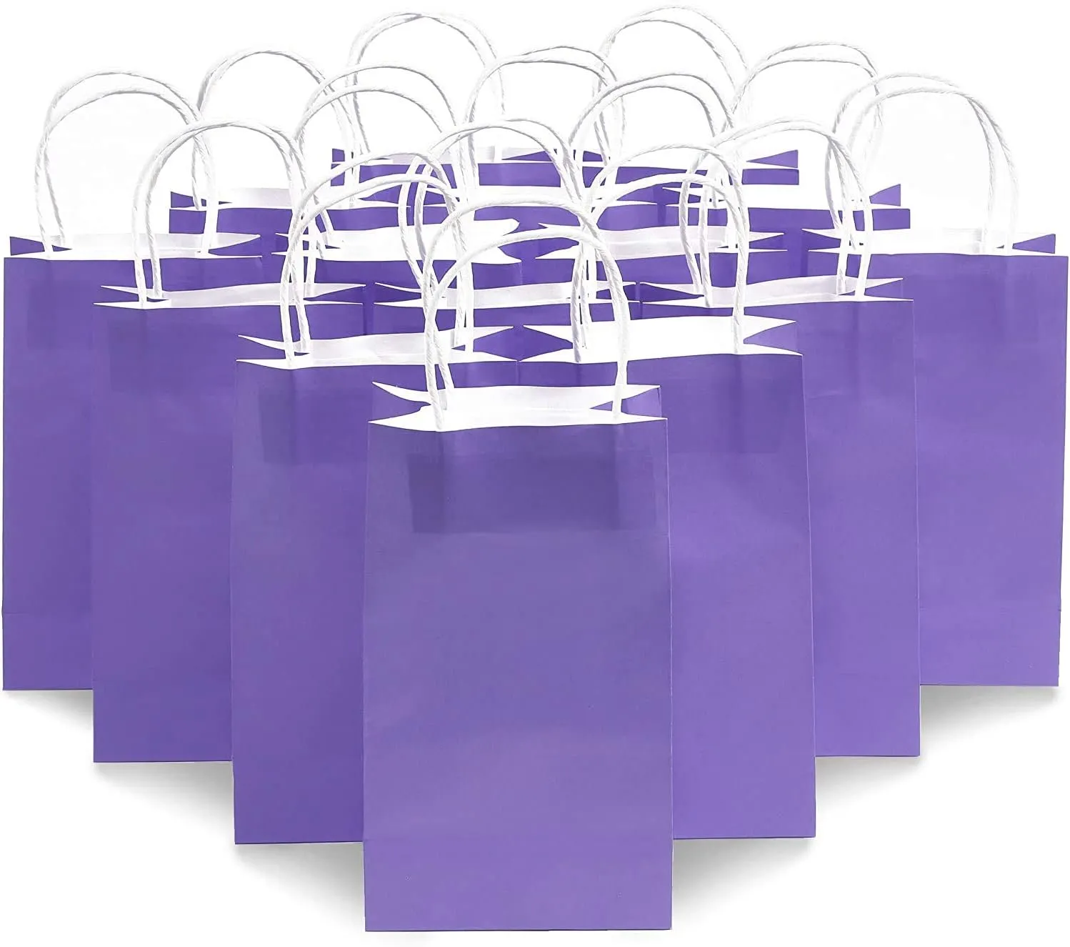 BLUE PANDA Paper Party Gift Bags with Handles (9 x 5.3 in, Purple, 25-Pack)