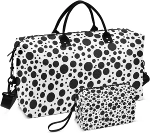 Bolaz Duffle Bag for Travel-Black and White Pork Dot， Easy Update Large Magnectic Sticker Refrigerator Magnets Decor Wash Machine Magnet Decals23"x26"