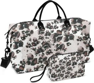 Bolaz Duffle Bag for Travel-Leopard Animal Print Wild Cat Fur，Weekender Overnight Bag with Wet Pocket for Women，Large Carry On Airport Bag with Toiletry Bag for Travel, Business Trips, Sports