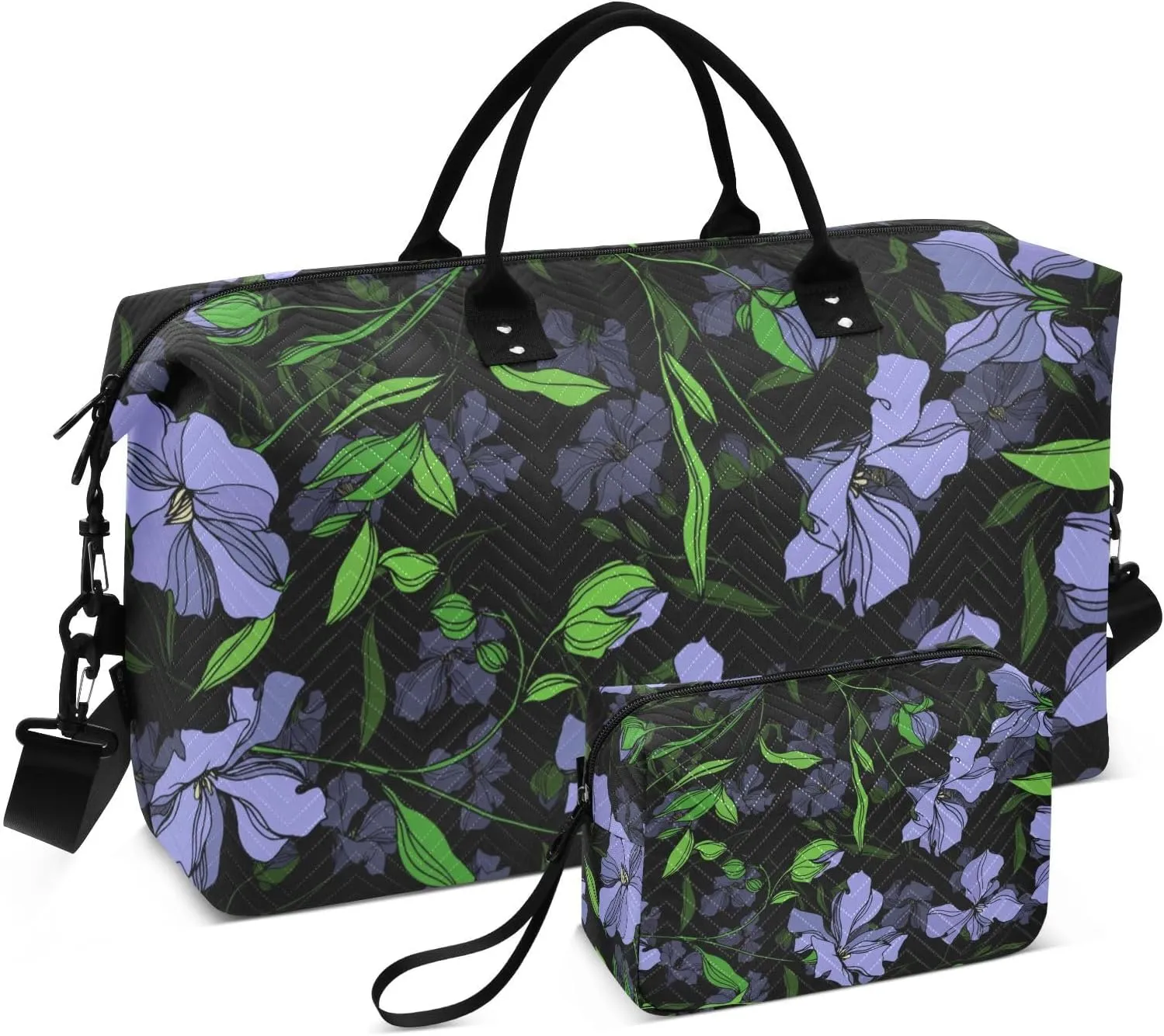Bolaz Duffle Bag for Travel-Purple Floral Pattern2， Easy Update Large Magnectic Sticker Refrigerator Magnets Decor Wash Machine Magnet Decals23"x26"