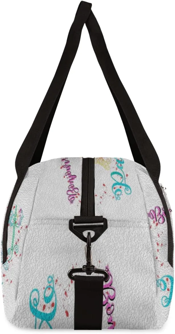 Bonjour Paris Eiffel Tower Kids Duffel Bag for Girls Boys Teens, Oil Painting Dance Bag Overnight Small Duffel Bag Carry On Weekend Sports Gym Travel Bag for School Practice Gymnastics Ballet