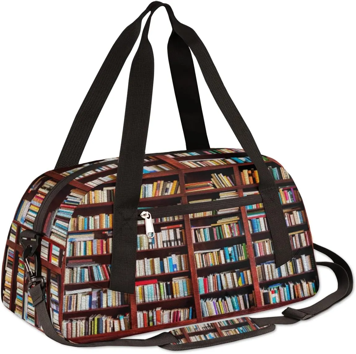 Bookshelf Kids Duffel Bag for Girls Boys Teens, Oil Painting Dance Bag Overnight Small Duffel Bag Carry On Weekend Sports Gym Travel Bag for School Practice Gymnastics Ballet