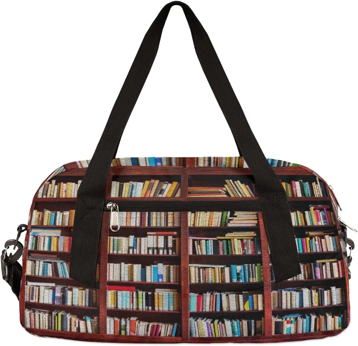 Bookshelf Kids Duffel Bag for Girls Boys Teens, Oil Painting Dance Bag Overnight Small Duffel Bag Carry On Weekend Sports Gym Travel Bag for School Practice Gymnastics Ballet