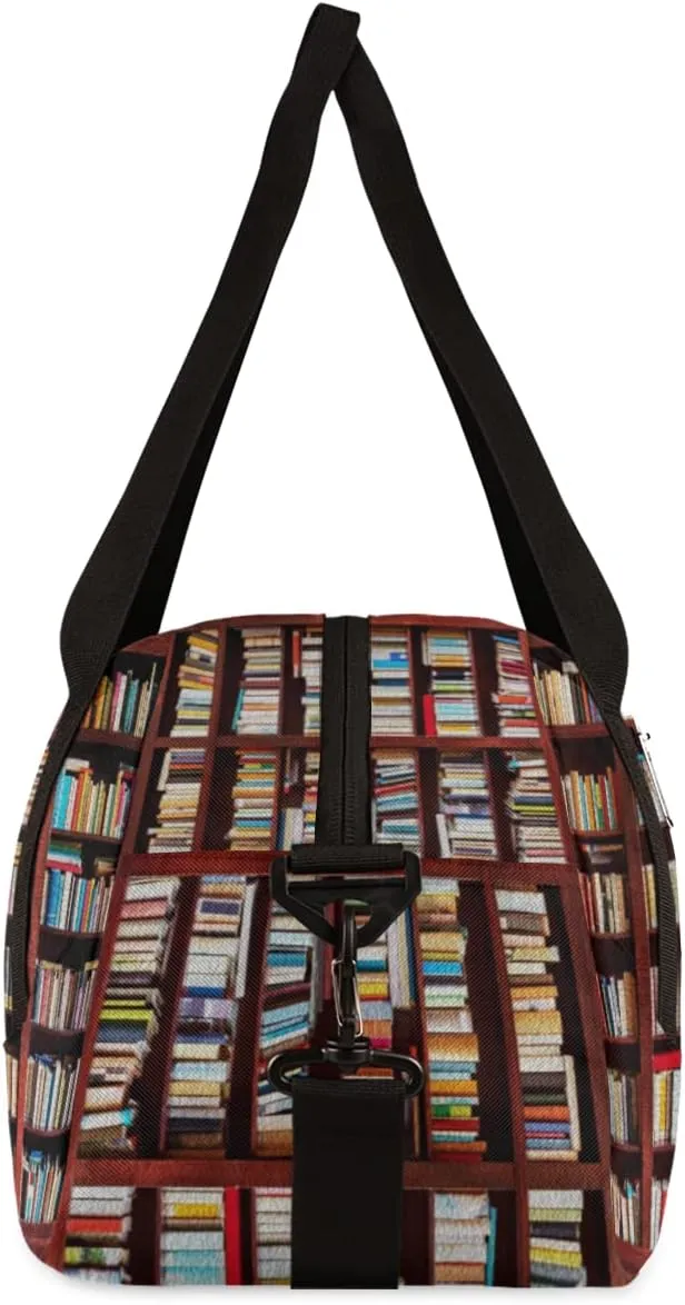 Bookshelf Kids Duffel Bag for Girls Boys Teens, Oil Painting Dance Bag Overnight Small Duffel Bag Carry On Weekend Sports Gym Travel Bag for School Practice Gymnastics Ballet