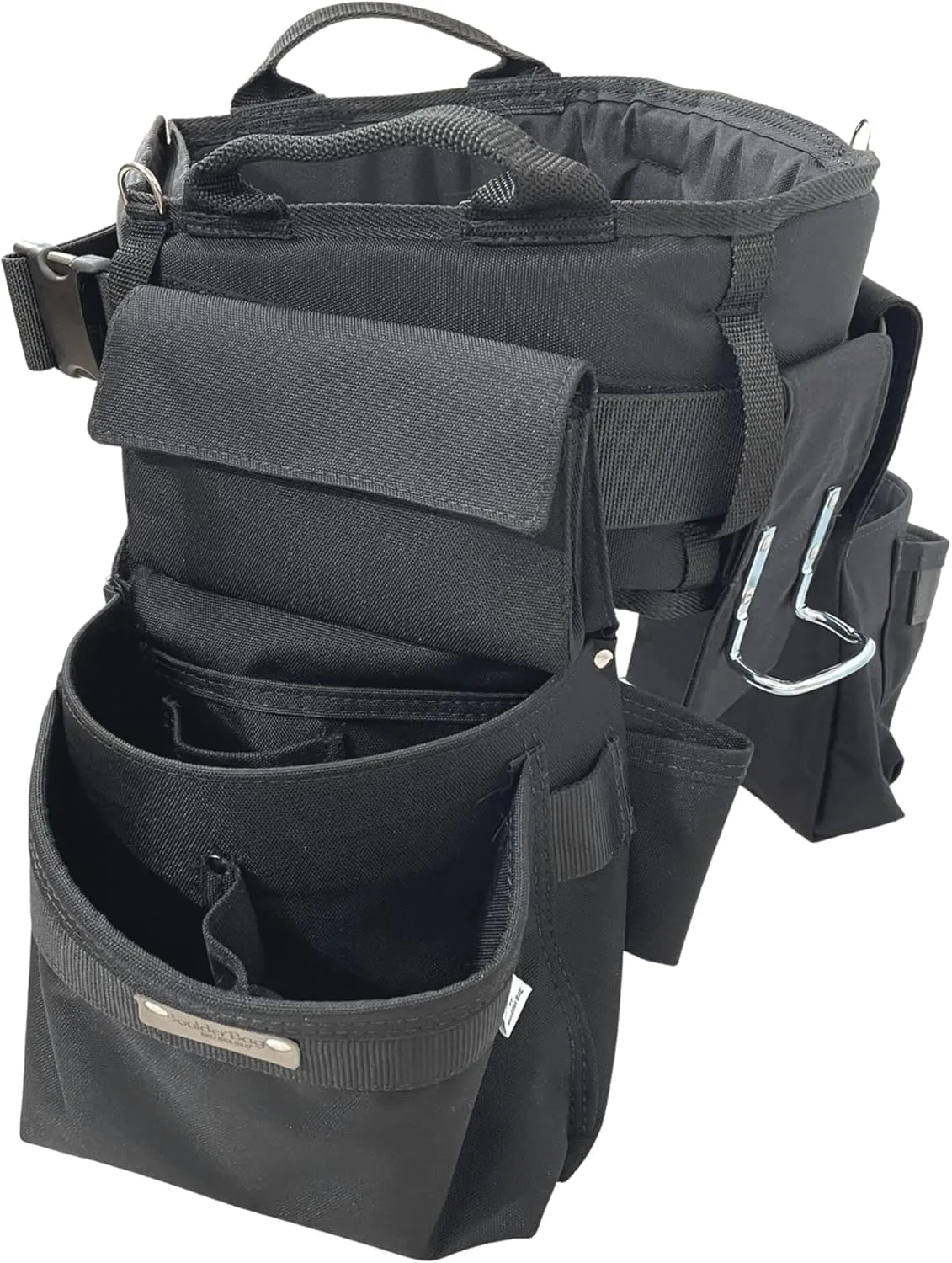 BOULDER BAG Professional Pro Framer MAX Combo with Comfort Back Support Tool Belt, Quick Release Buckle, Heavy Duty, Black (Large 33-36 Inches), Made in USA
