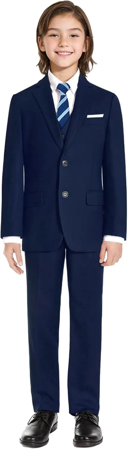 Boys' Formal Suit Set, with Suspenders, Adjustable Waist