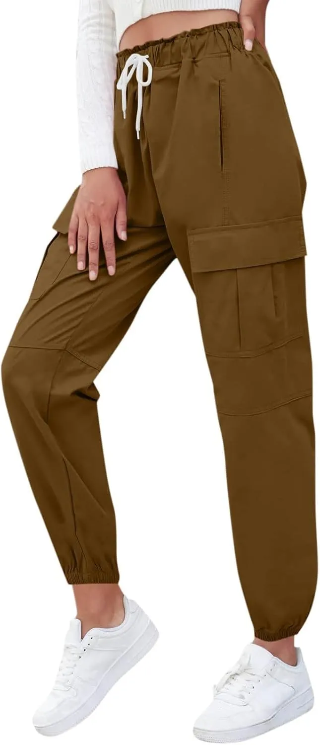 Boys Girls Baggy Cargo Trousers Adjustable Elastic Waist Cargo Joggers Multiple Pockets Toddler Boys Girls Pants