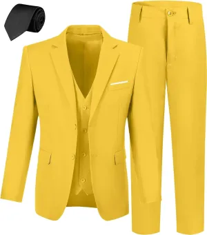 Boys' Suit Kids Formal Tuxedo Suits for Boys Wedding Outfits Dress Vest Pants Suspenders Set Adjustable Waist