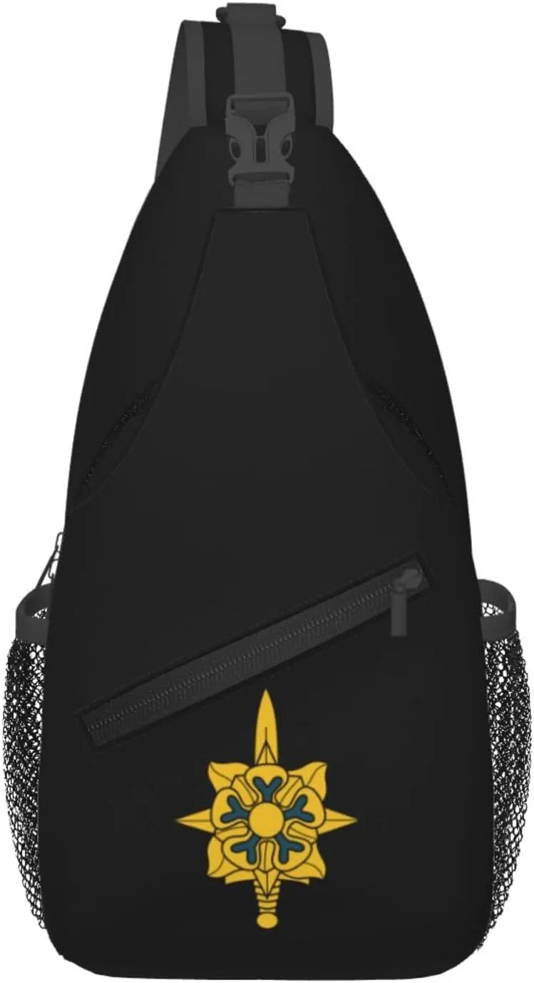 Branch insignia of the Military Intelligence Corps Crossbody Bags For Women Men Chest Backpack Gym Shoulder Bag Travel Outdoor Sports Casual Crossbody Bags