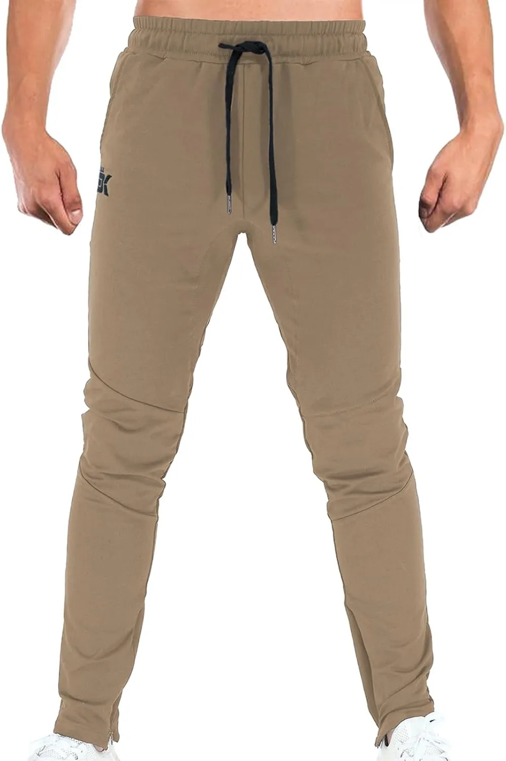 BROKIG Mens Jogger Sport Pants, Casual Zipper Gym Workout Sweatpants Pockets