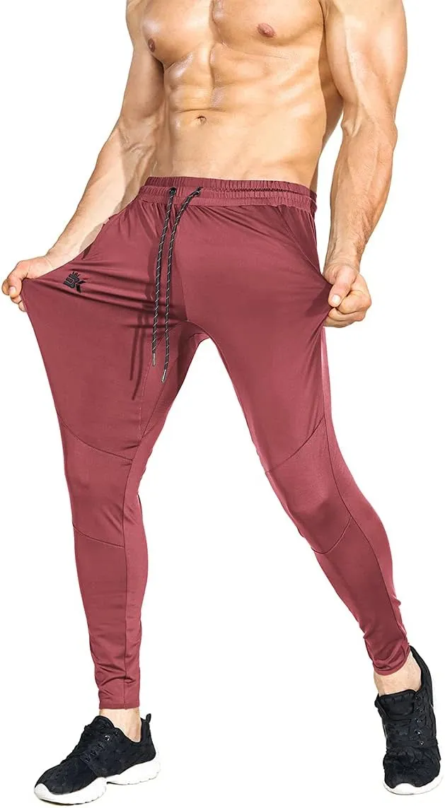 BROKIG Mens Lightweight Gym Jogger Pants,Men's Workout Sweatpants with Zip Pocket