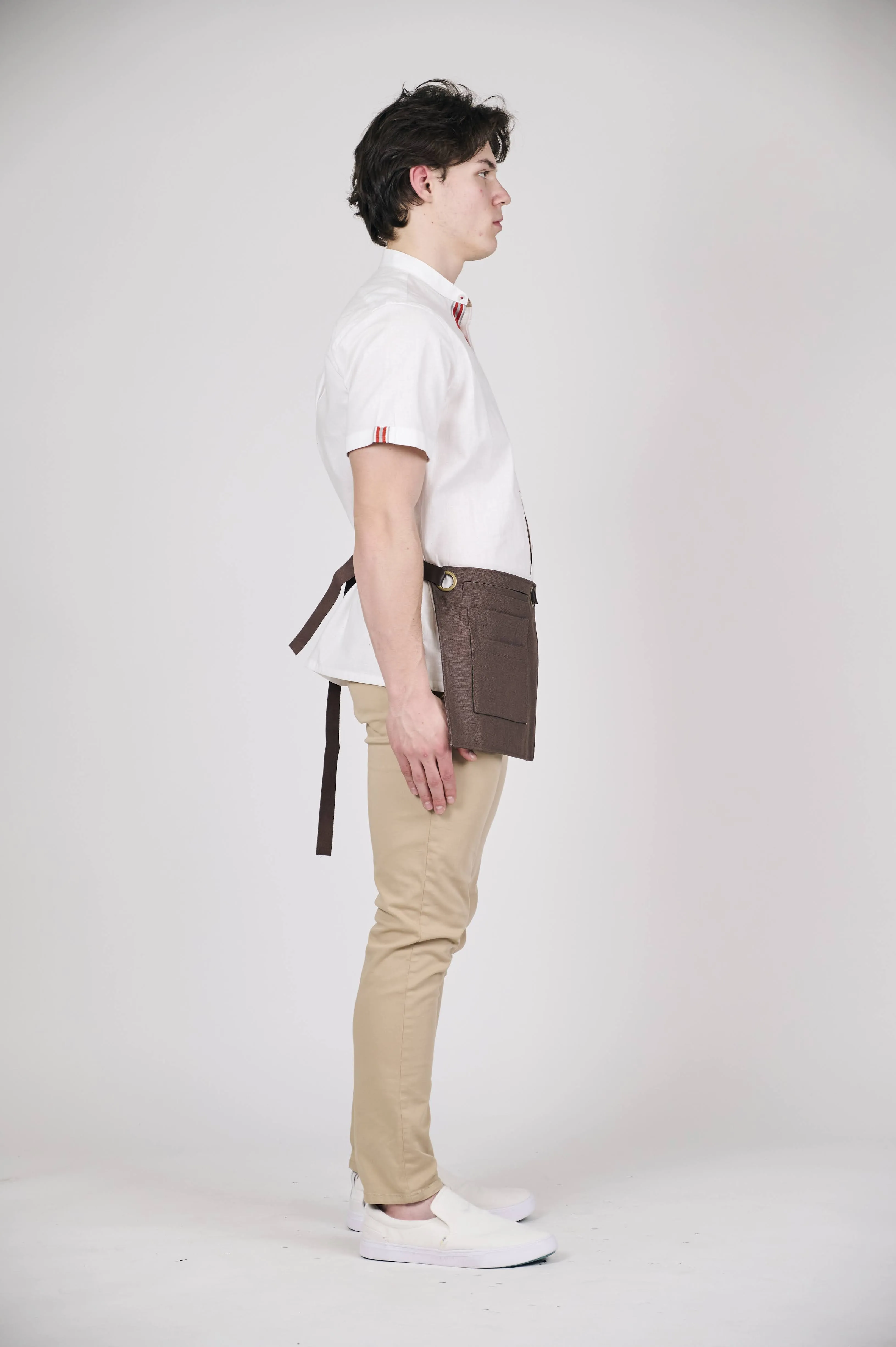 Brown Canvas Utility Pouch with Adjustable Belt