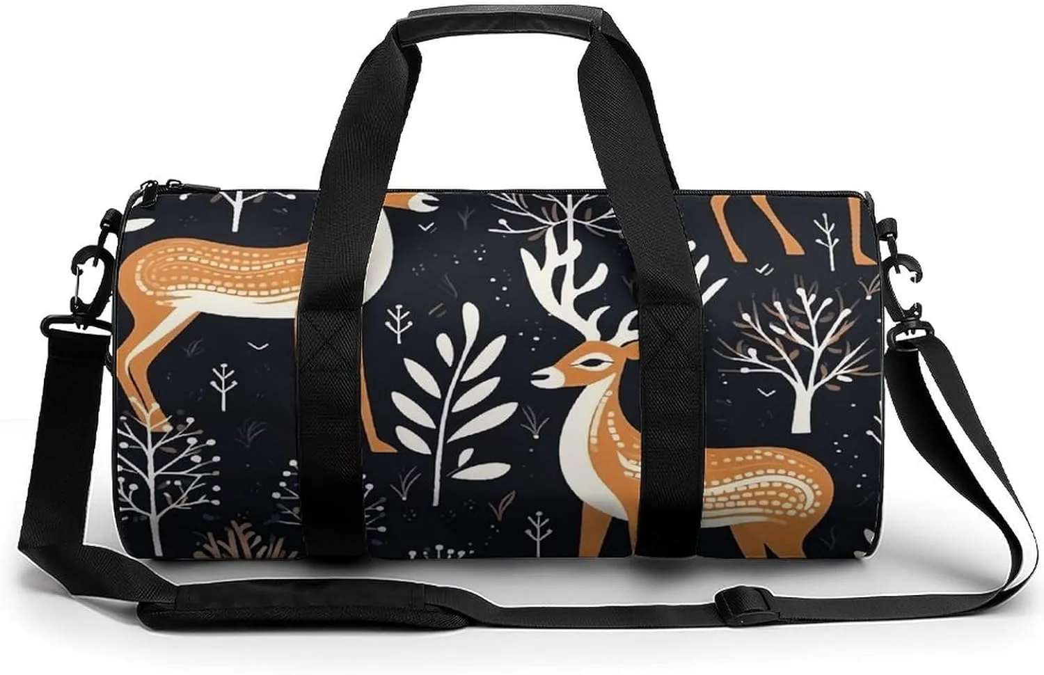 Brown Deer Pattern Gym Bag Sport Gym Tote Bag Lightweight Duffle Bag Carry On Weekender Bags for Women Men