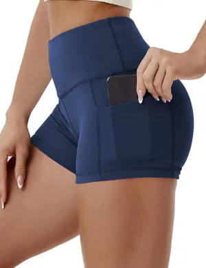 BUBBLELIME 2.5"/4"/5" Basic/Out Pockets Women's High Waist Tummy Control Yoga Shorts 4 Way Stretch Running Workout Shorts