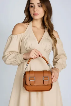 Buckle Handbag – Trendy & Stylish Shoulder Bag for Women (Brown)