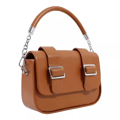 Buckle Handbag – Trendy & Stylish Shoulder Bag for Women (Brown)
