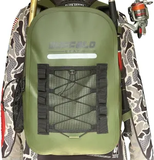 Buffalo Gear Waterproof Fishing Backpack with Rod Holder,26L Fly Fishing Backpack,Fishing Tackle Storage Backpack for Fishing