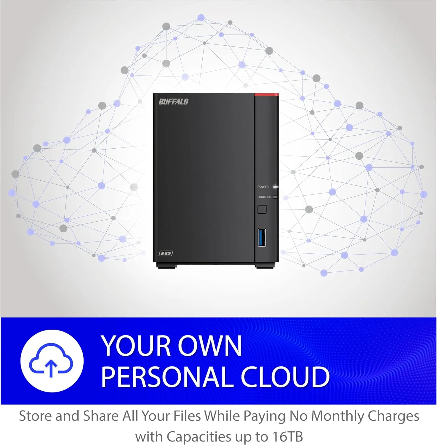 BUFFALO LinkStation 720 8TB 2-Bay Home Office Private Cloud Data Storage with Hard Drives Included/Computer Network Attached Storage/NAS Storage/Network Storage/Media Server/File Server