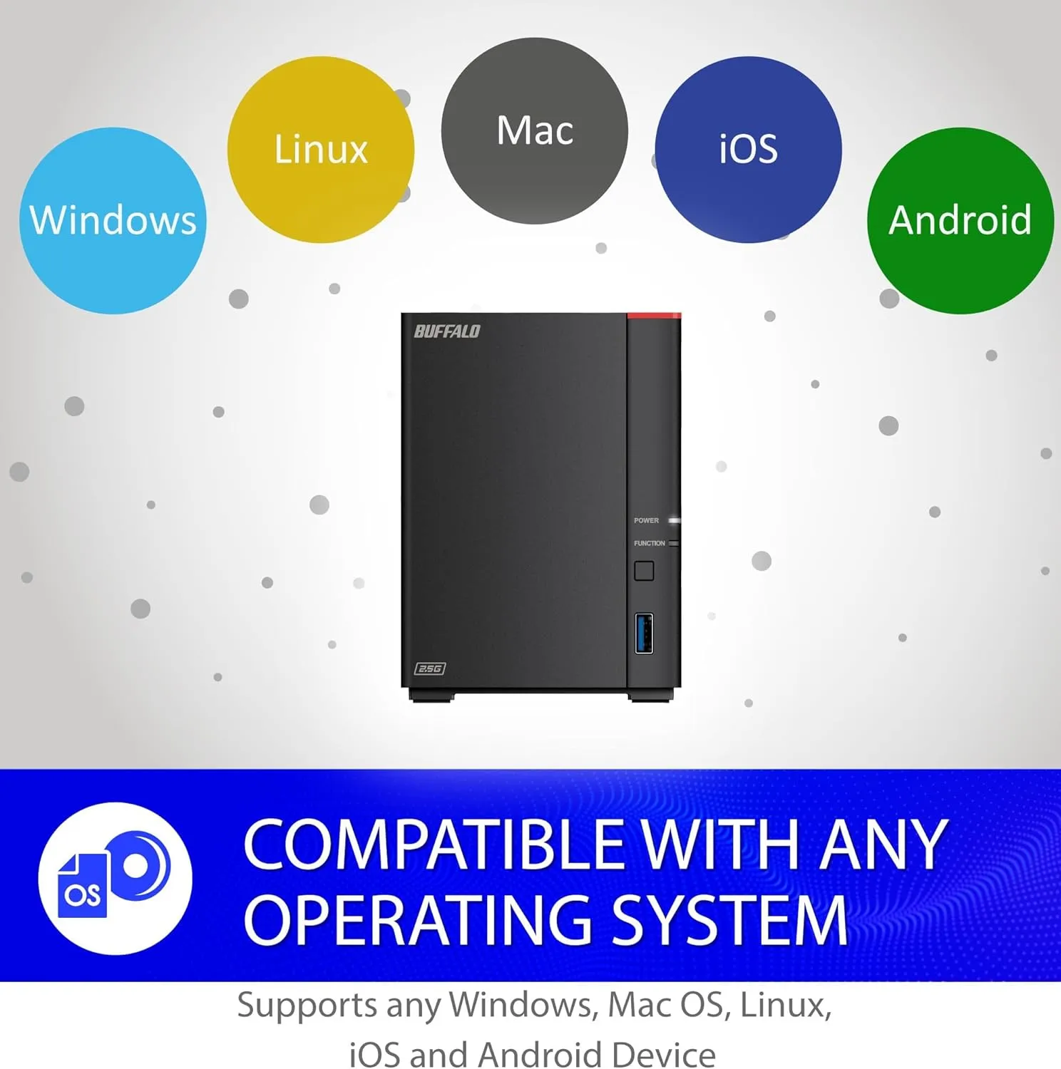 BUFFALO LinkStation 720 8TB 2-Bay Home Office Private Cloud Data Storage with Hard Drives Included/Computer Network Attached Storage/NAS Storage/Network Storage/Media Server/File Server