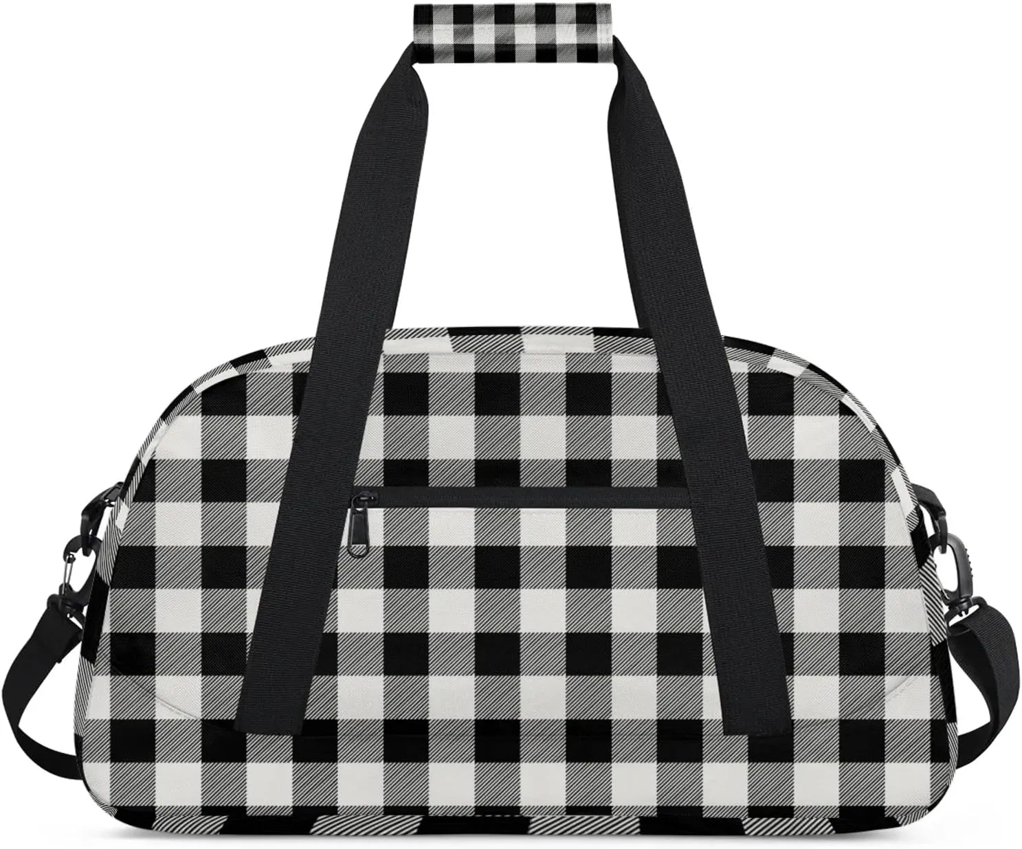 Buffalo Plaid 18 inch Small Gym Bag for Women and Men, Lightweight Carry On Weekender Bag Mini Duffel Bag for Travel Sports Workout