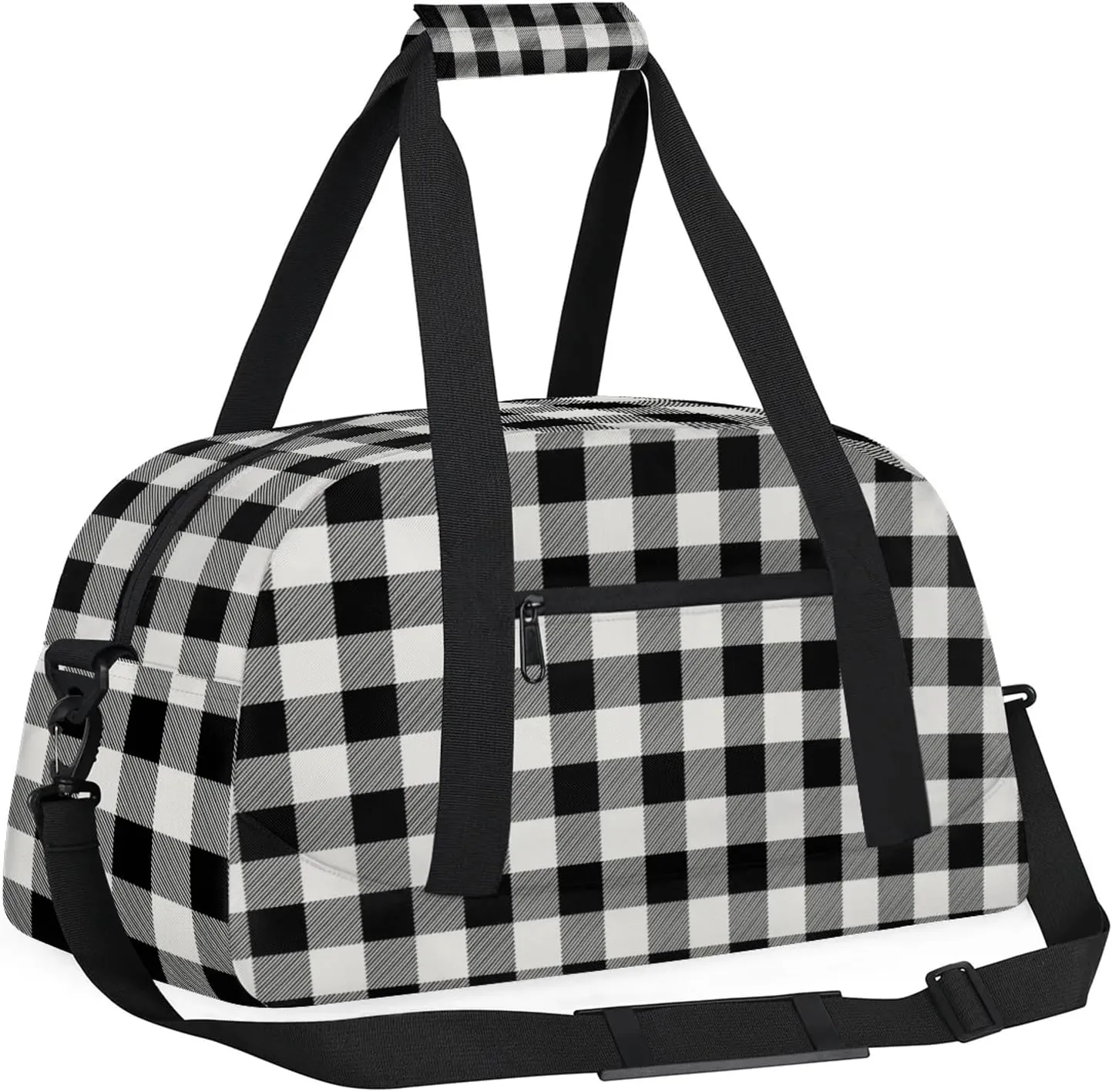 Buffalo Plaid 18 inch Small Gym Bag for Women and Men, Lightweight Carry On Weekender Bag Mini Duffel Bag for Travel Sports Workout