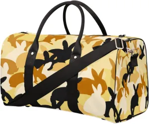Bunny Shadow Travel Duffle Bag Waterproof Foldable Weekender Bags for Women and Men Durable Carry on Overnight Bag with Shoulder Strap Lightweight Sports Gym Tote Bag