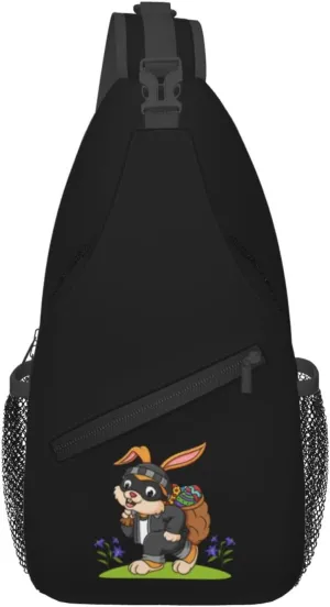 Bunny With Easter Eggs Crossbody Bags For Women Men Chest Backpack Gym Shoulder Bag Travel Outdoor Sports Casual Crossbody Bags