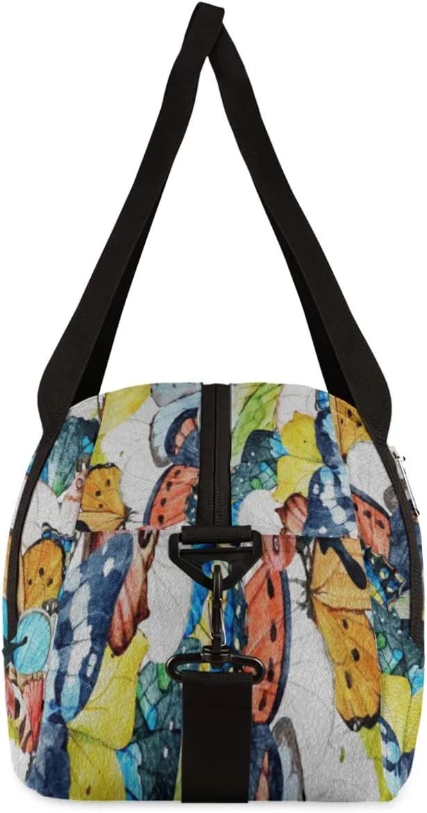 Butterfly Wings Pattern Kids Duffel Bag for Girls Boys Teens, Oil Painting Dance Bag Overnight Small Duffel Bag Carry On Weekend Sports Gym Travel Bag for School Practice Gymnastics Ballet