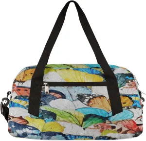 Butterfly Wings Pattern Kids Duffel Bag for Girls Boys Teens, Oil Painting Dance Bag Overnight Small Duffel Bag Carry On Weekend Sports Gym Travel Bag for School Practice Gymnastics Ballet